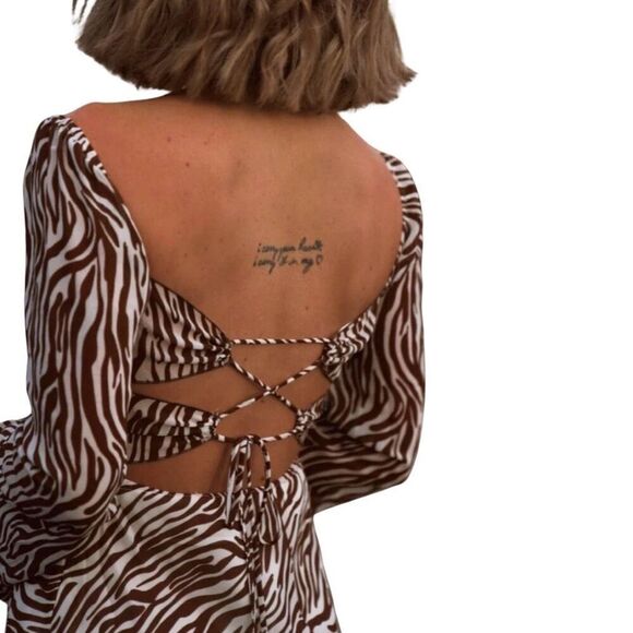 NWT 12th Tribe Animal Print Long Sleeve Mini Dress *Small Flaw* - Picture 3 of 9